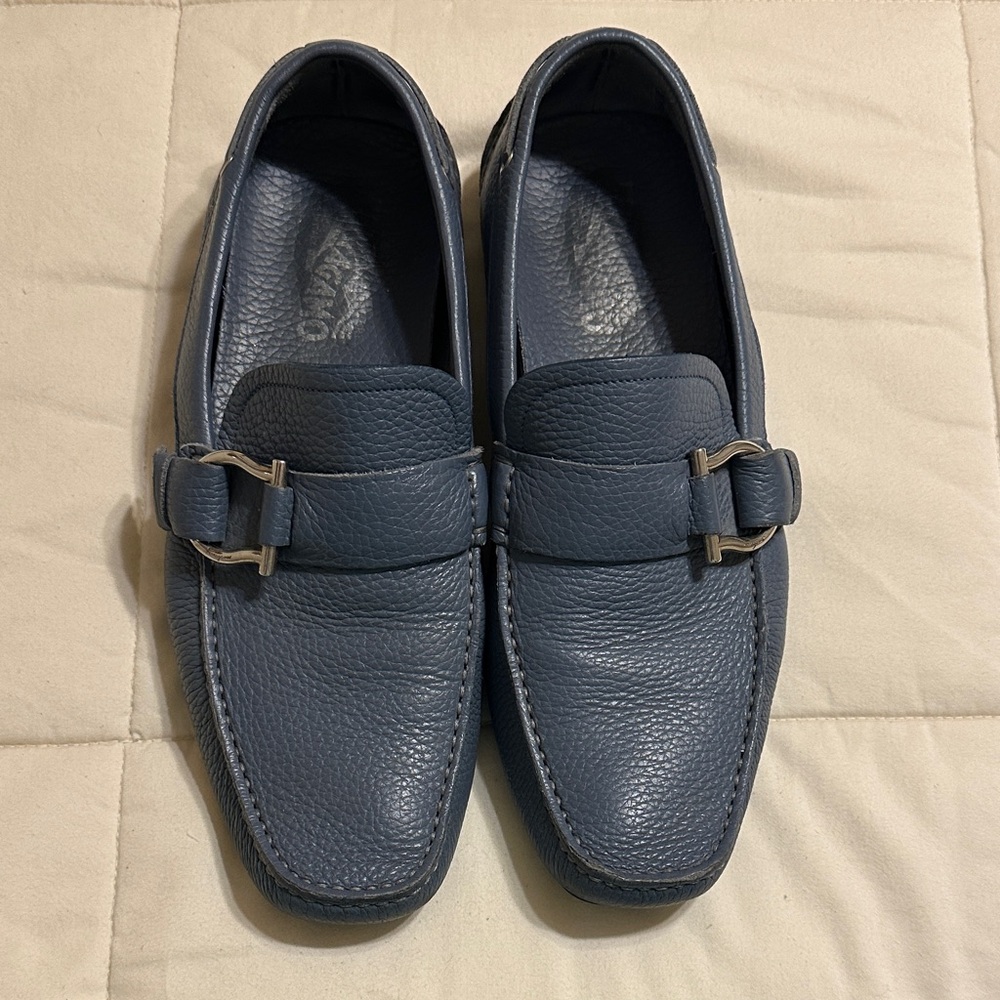 Salvatore Ferragamo Men's Slate Blue Loafers